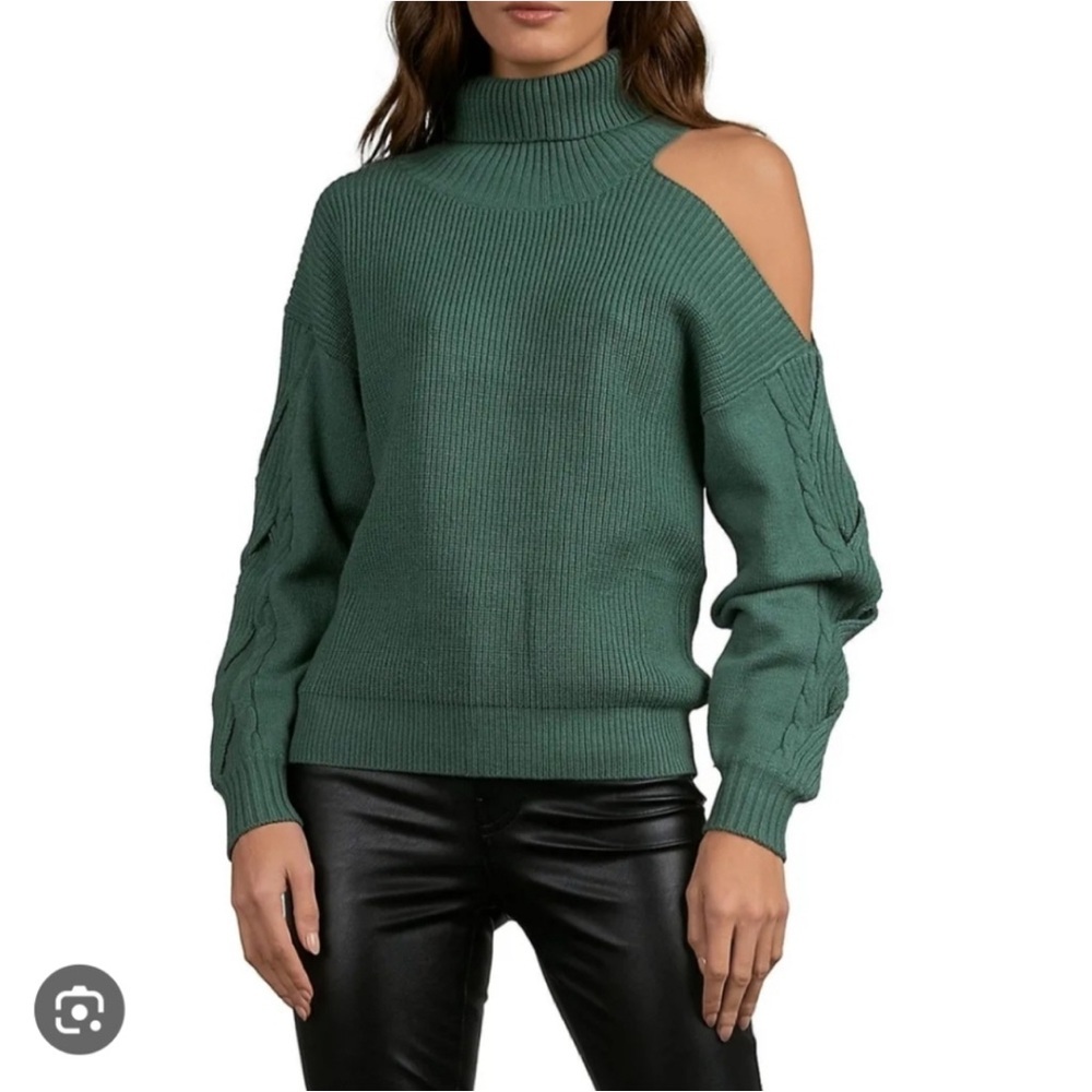 Elan Off-the-Shoulder Y2K Vintage Green Sweater L